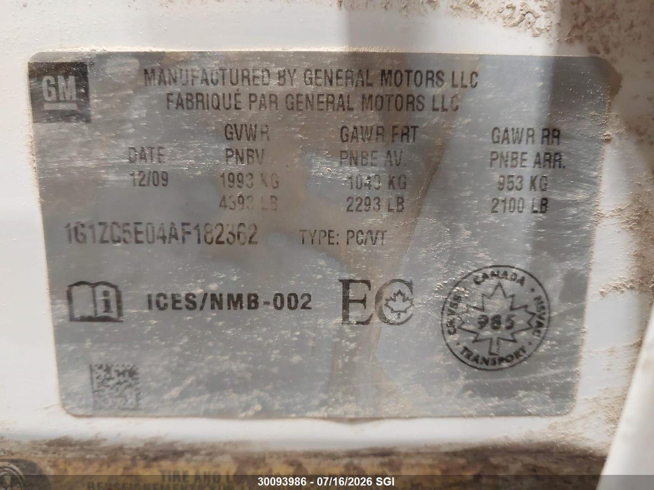 2010 CHEVROLET MALIBU 1LT thumbnail 10