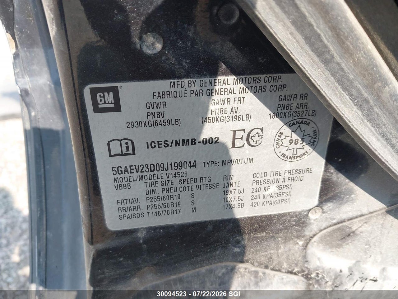 2009 BUICK ENCLAVE CXL thumbnail 10