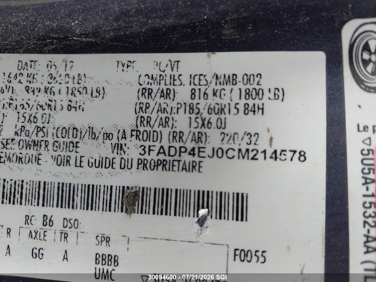 2012 FORD FIESTA SE thumbnail 10