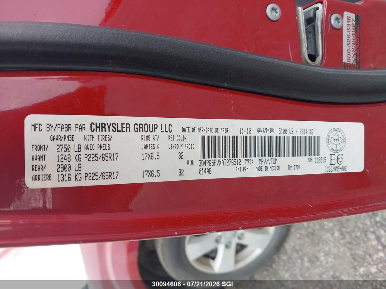 2010 DODGE JOURNEY SXT thumbnail 10