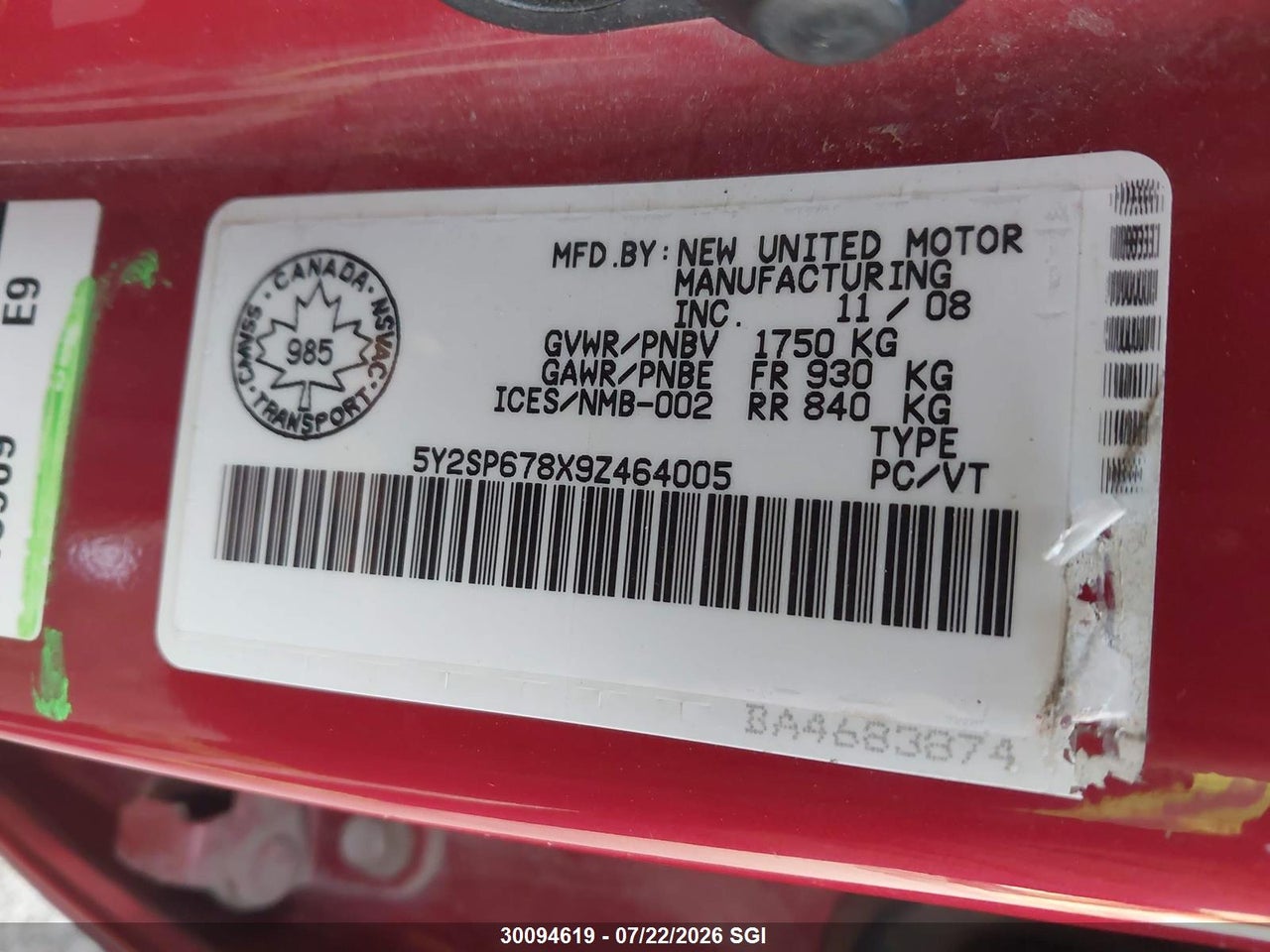 2009 PONTIAC VIBE thumbnail 10