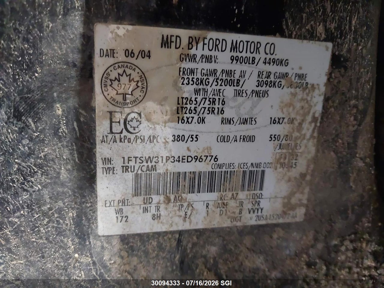 2004 FORD F350 SRW SUPER DUTY thumbnail 10