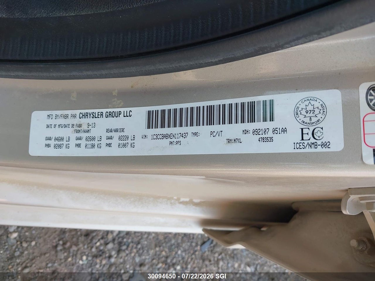 2014 CHRYSLER 200 LX thumbnail 10