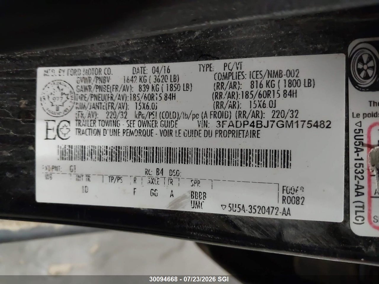 2016 FORD FIESTA SE thumbnail 10