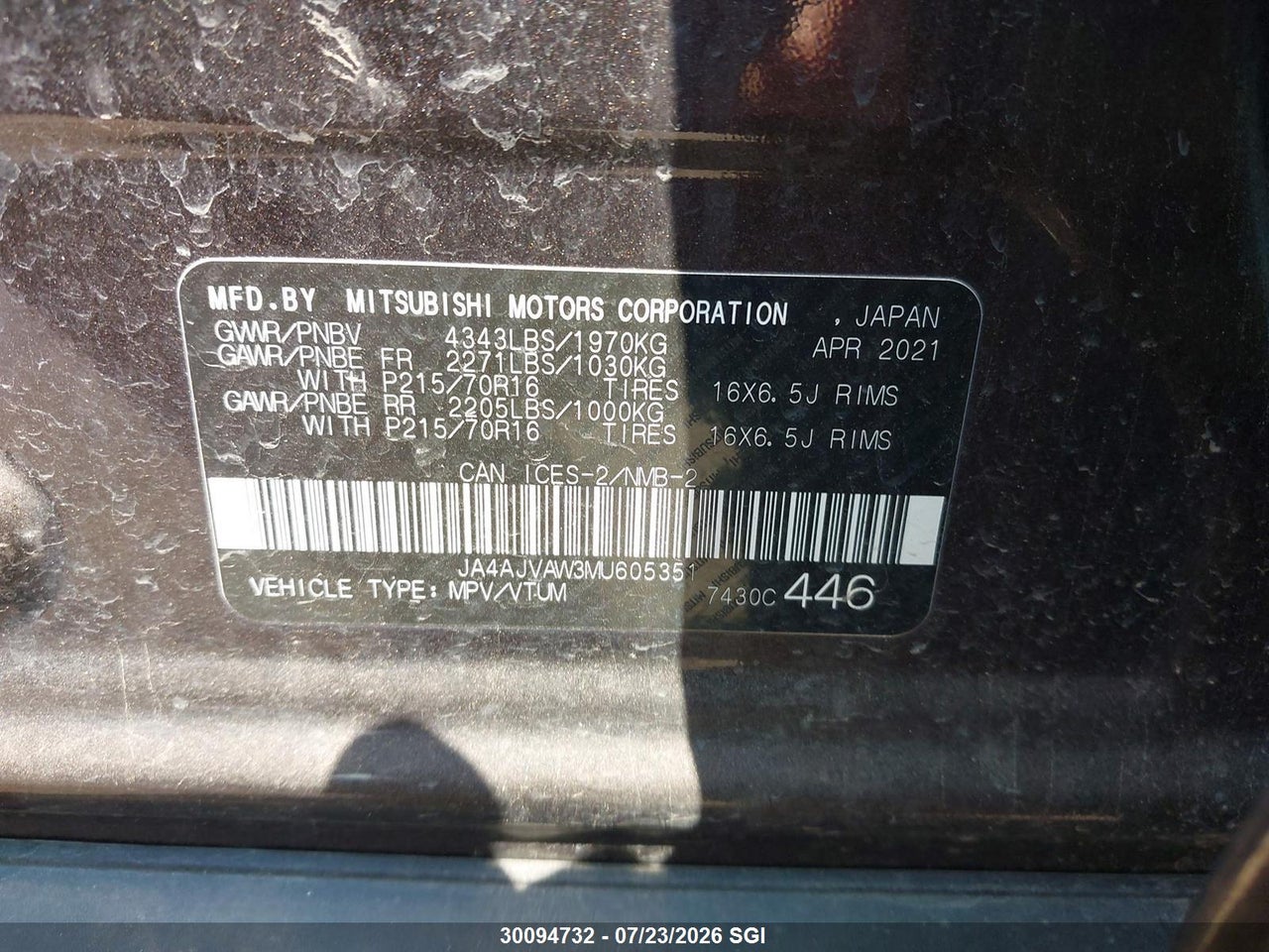 2021 MITSUBISHI RVR SE/SEL/LE/GT thumbnail 10