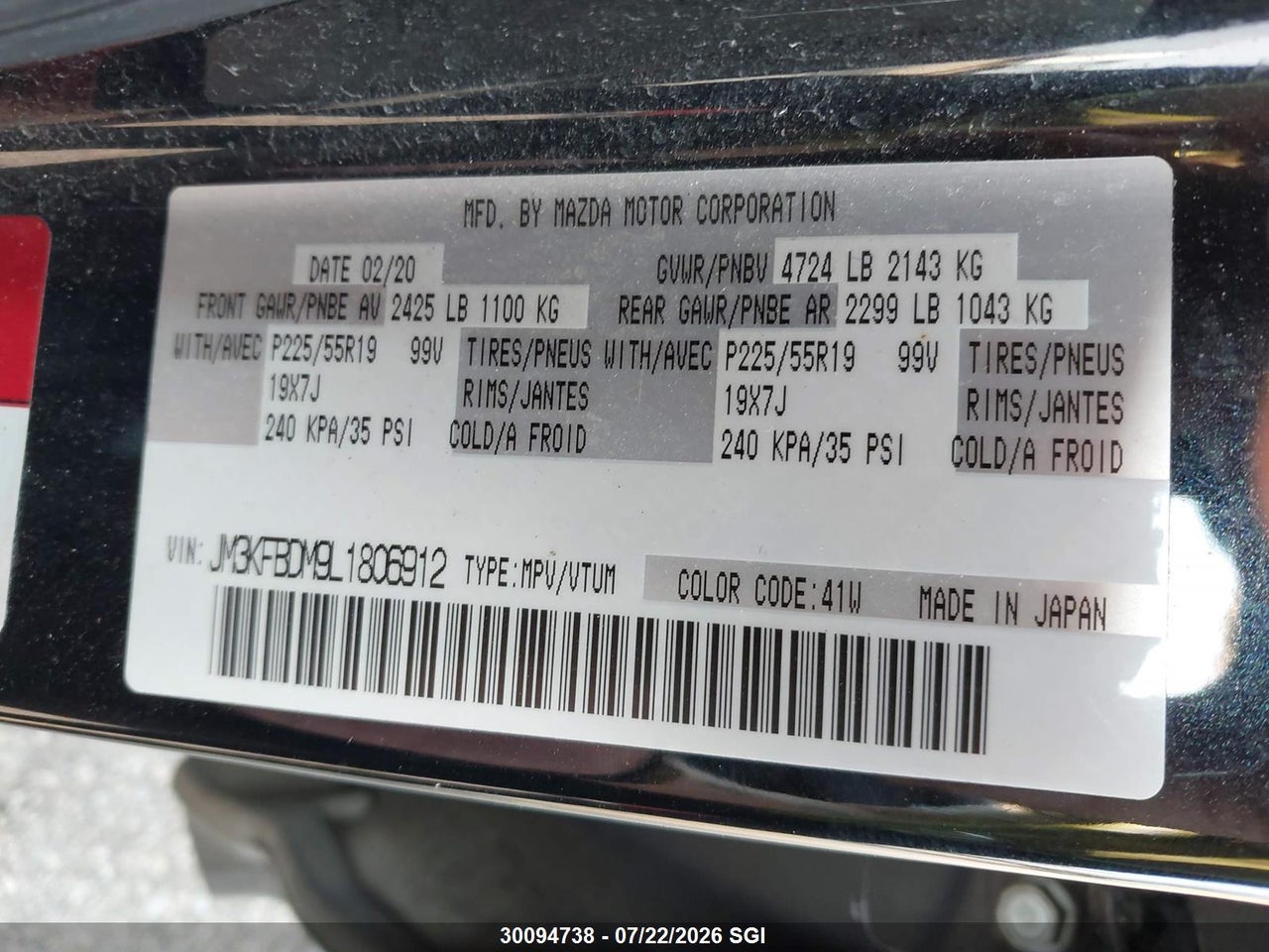 2020 MAZDA CX-5 GRAND TOURING thumbnail 10