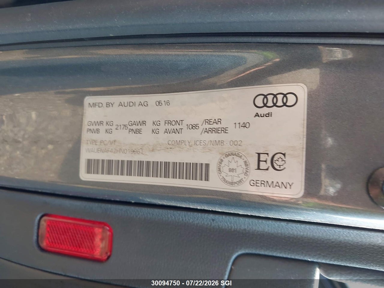 2017 AUDI A4 PREMIUM PLUS thumbnail 10