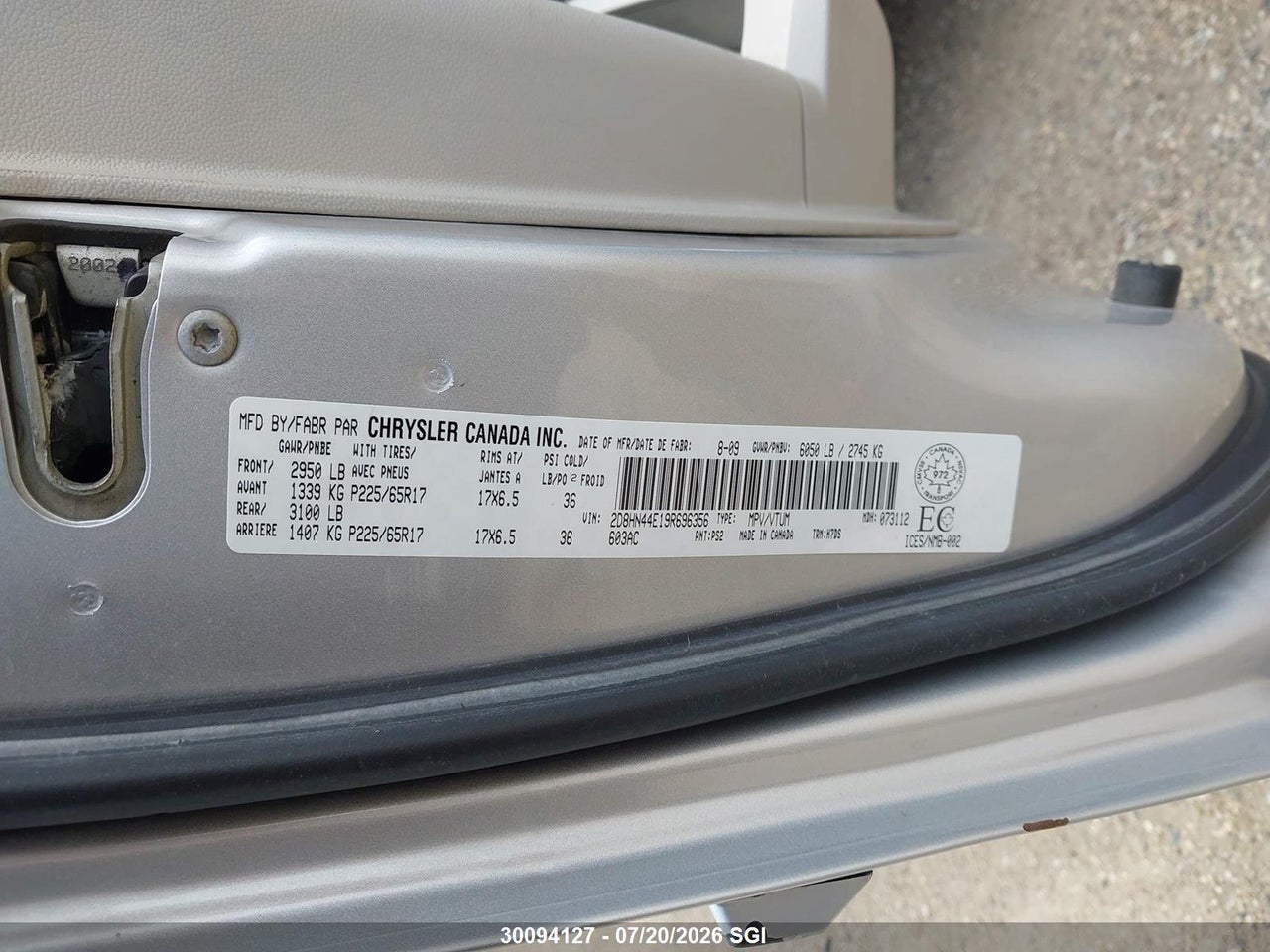 2009 DODGE GRAND CARAVAN SE thumbnail 10