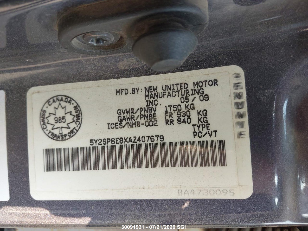 2010 PONTIAC VIBE thumbnail 10
