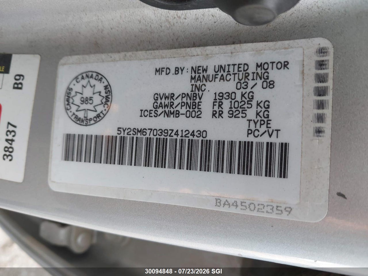 2009 PONTIAC VIBE thumbnail 10