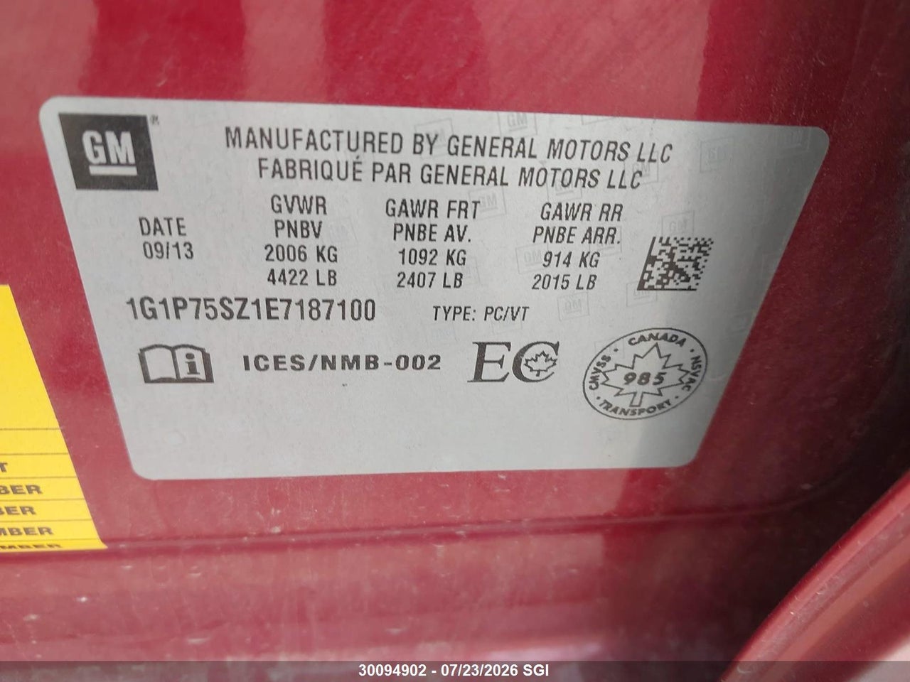 2014 CHEVROLET CRUZE thumbnail 10