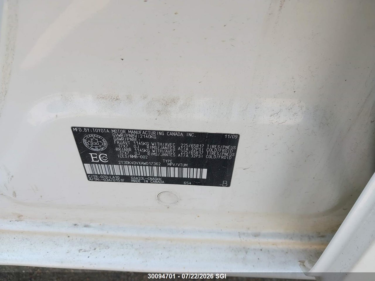 2010 TOYOTA RAV4 LIMITED thumbnail 10