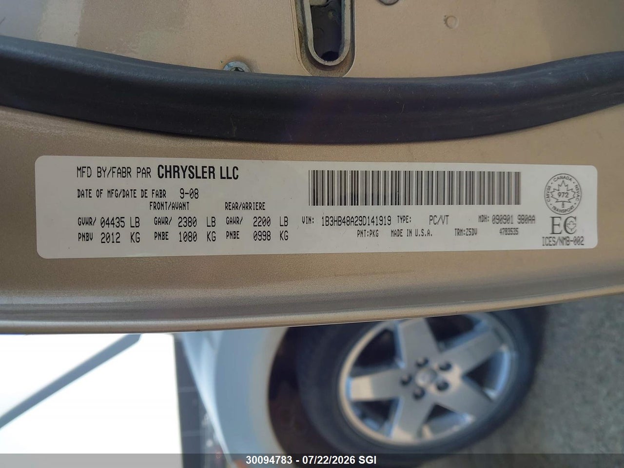 2009 DODGE CALIBER SXT thumbnail 10