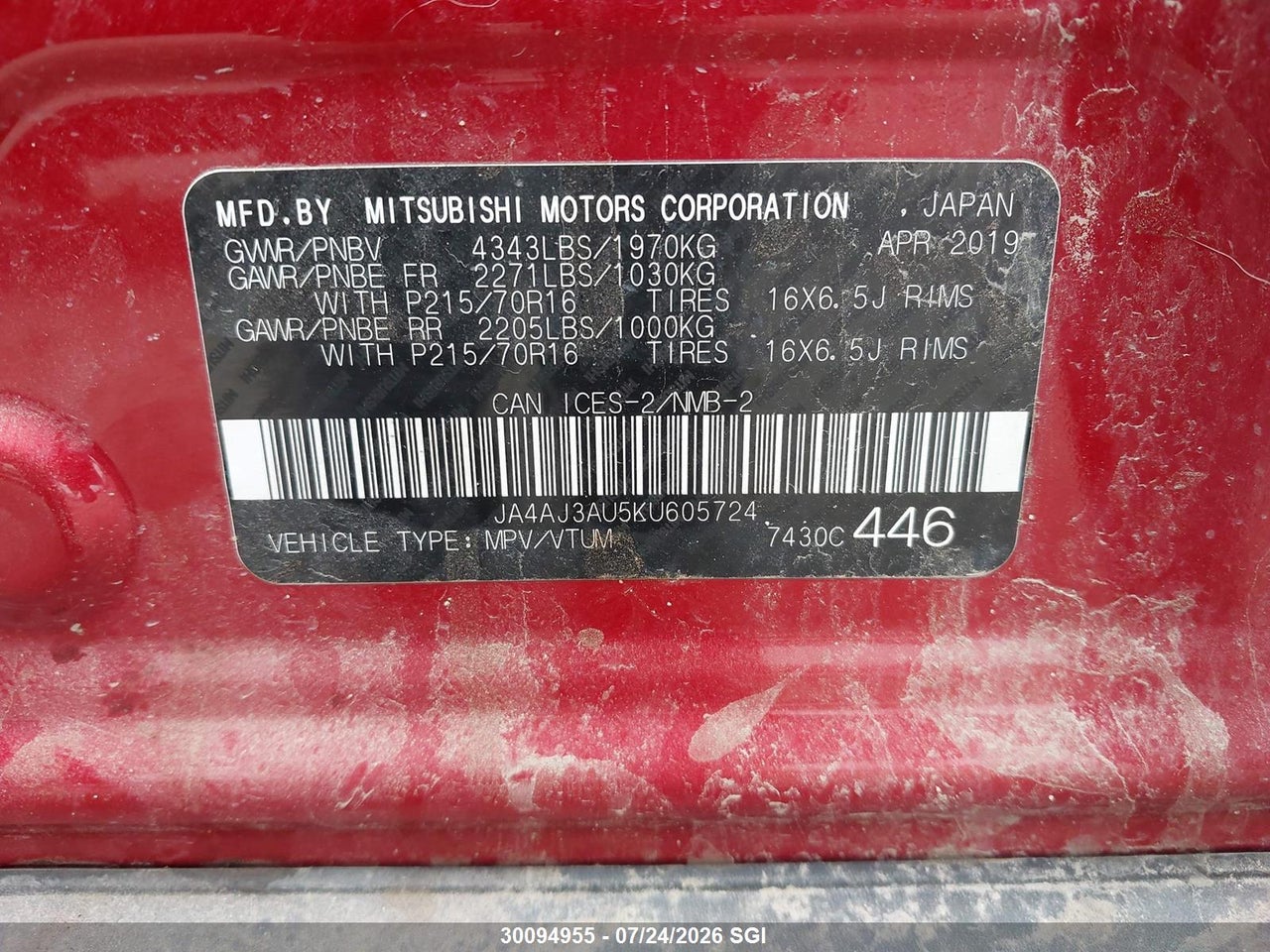 2019 MITSUBISHI RVR SE thumbnail 10