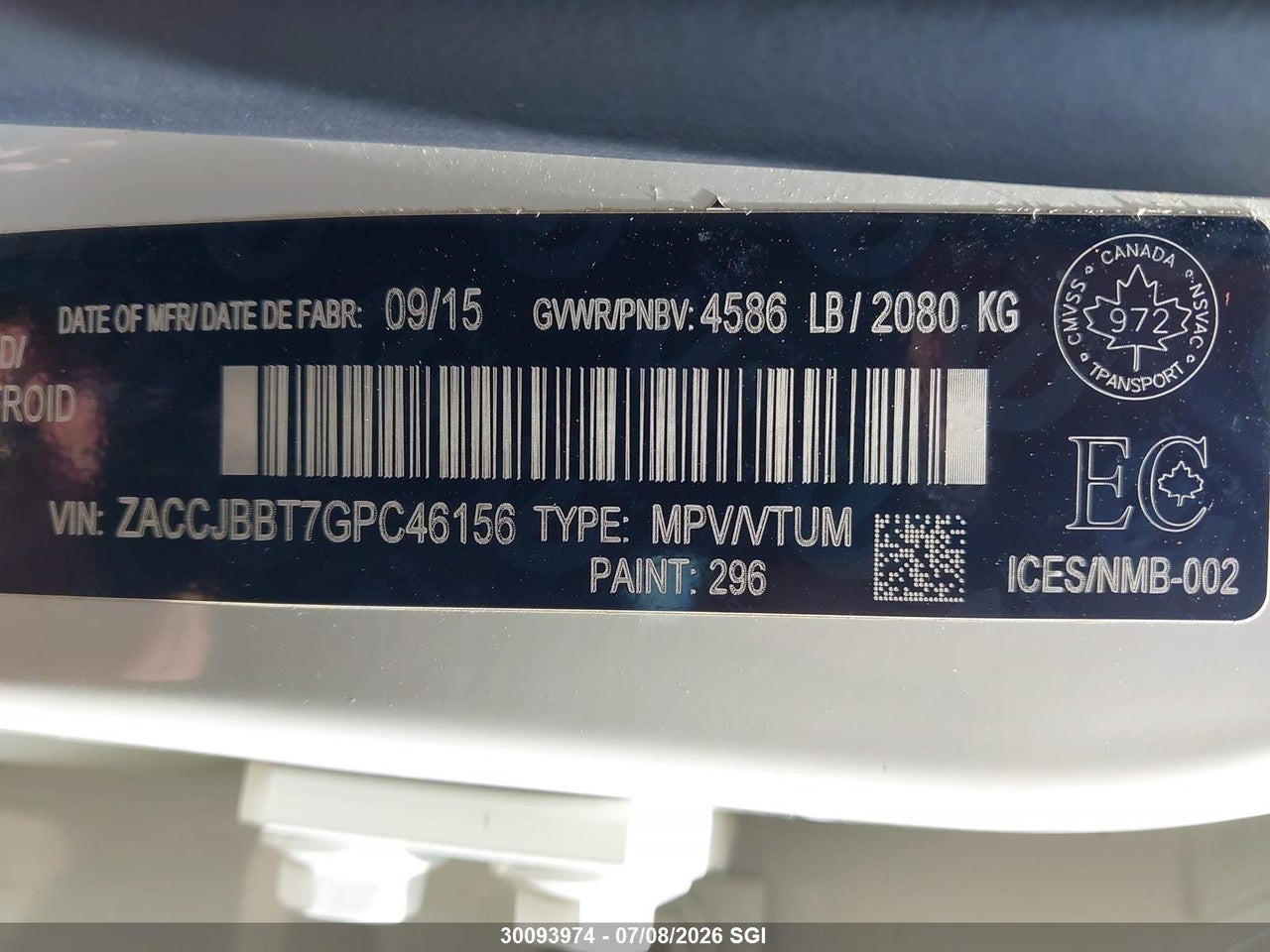 2016 JEEP RENEGADE LATITUDE thumbnail 10