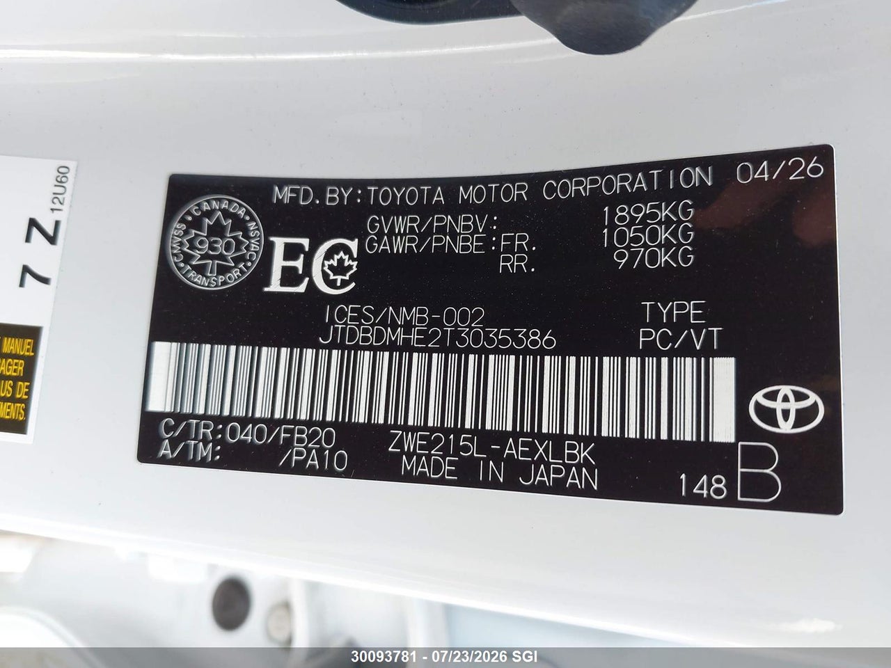 2026 TOYOTA COROLLA LE/SE thumbnail 10