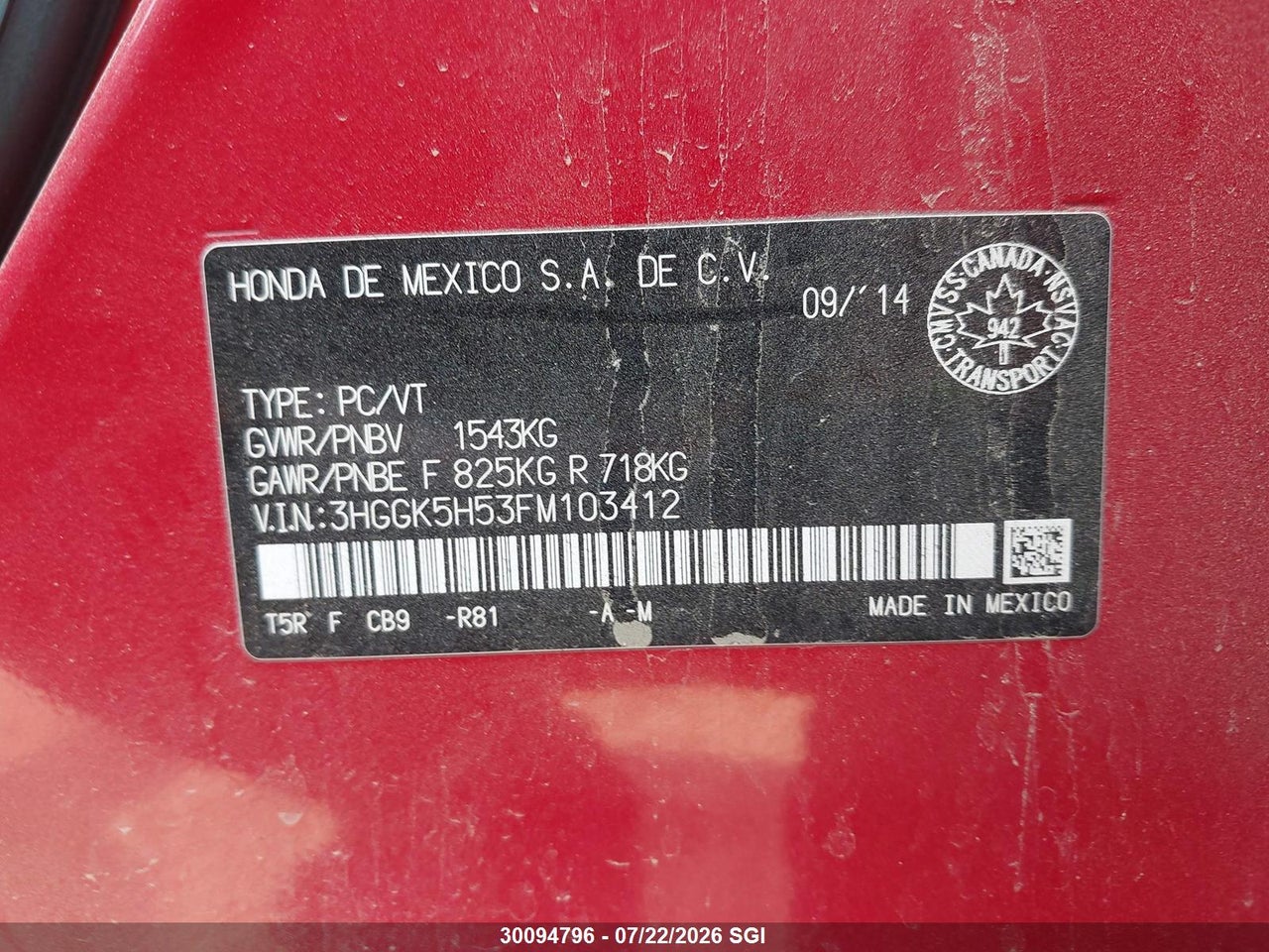 2015 HONDA FIT LX thumbnail 10