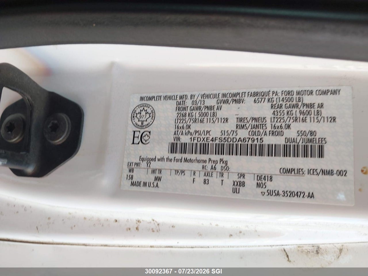 2013 FORD ECONOLINE E450 SUPER DUTY CUTWY VAN thumbnail 10