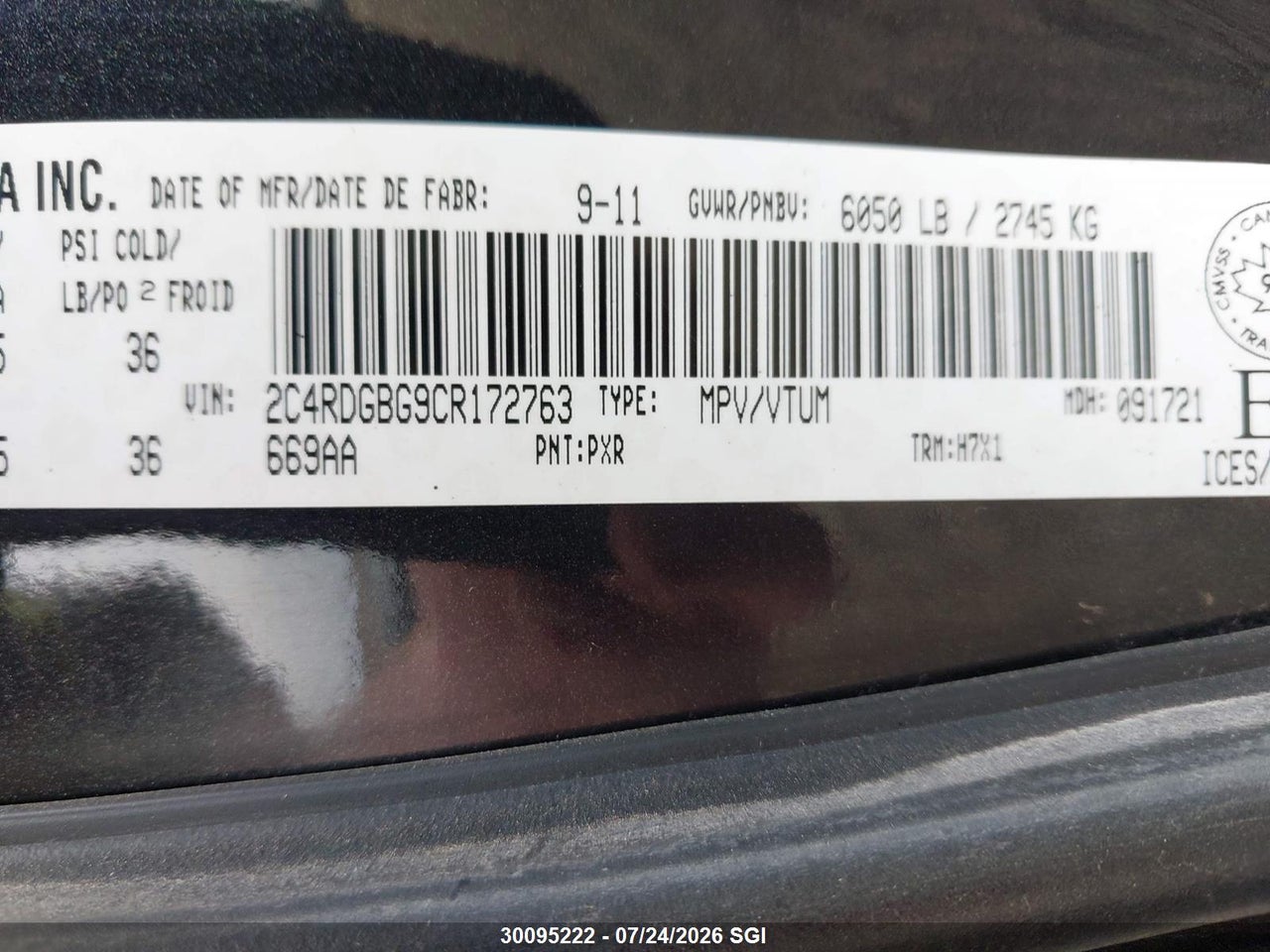 2012 DODGE GRAND CARAVAN SE/SXT thumbnail 10
