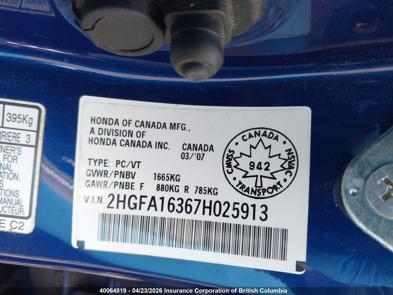 2007 HONDA CIVIC thumbnail 10