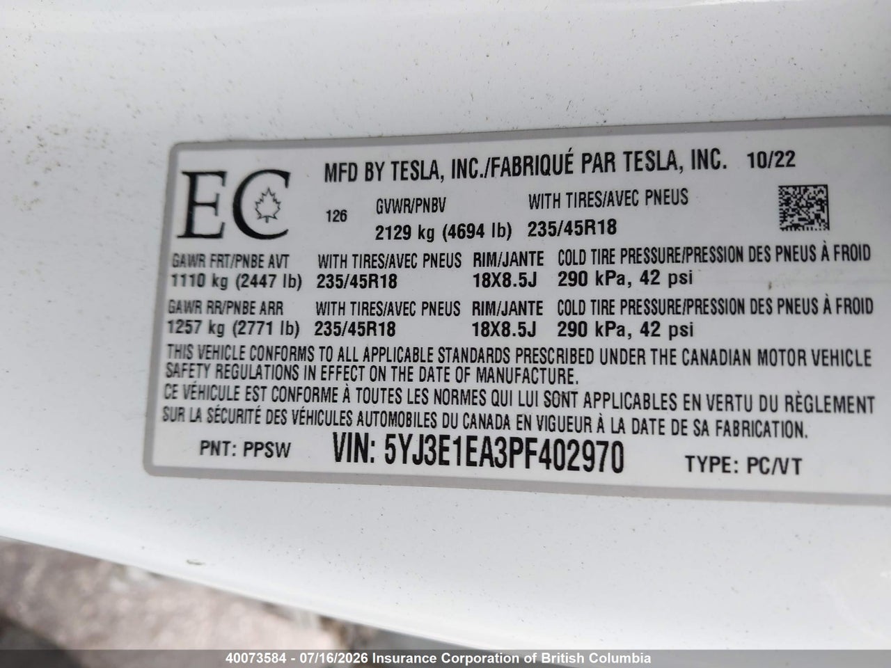 2023 TESLA MODEL 3 thumbnail 10