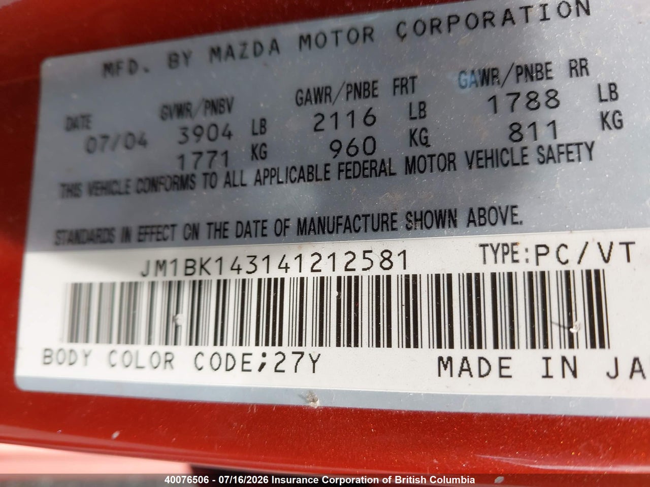 2004 MAZDA 3 HATCHBACK thumbnail 10