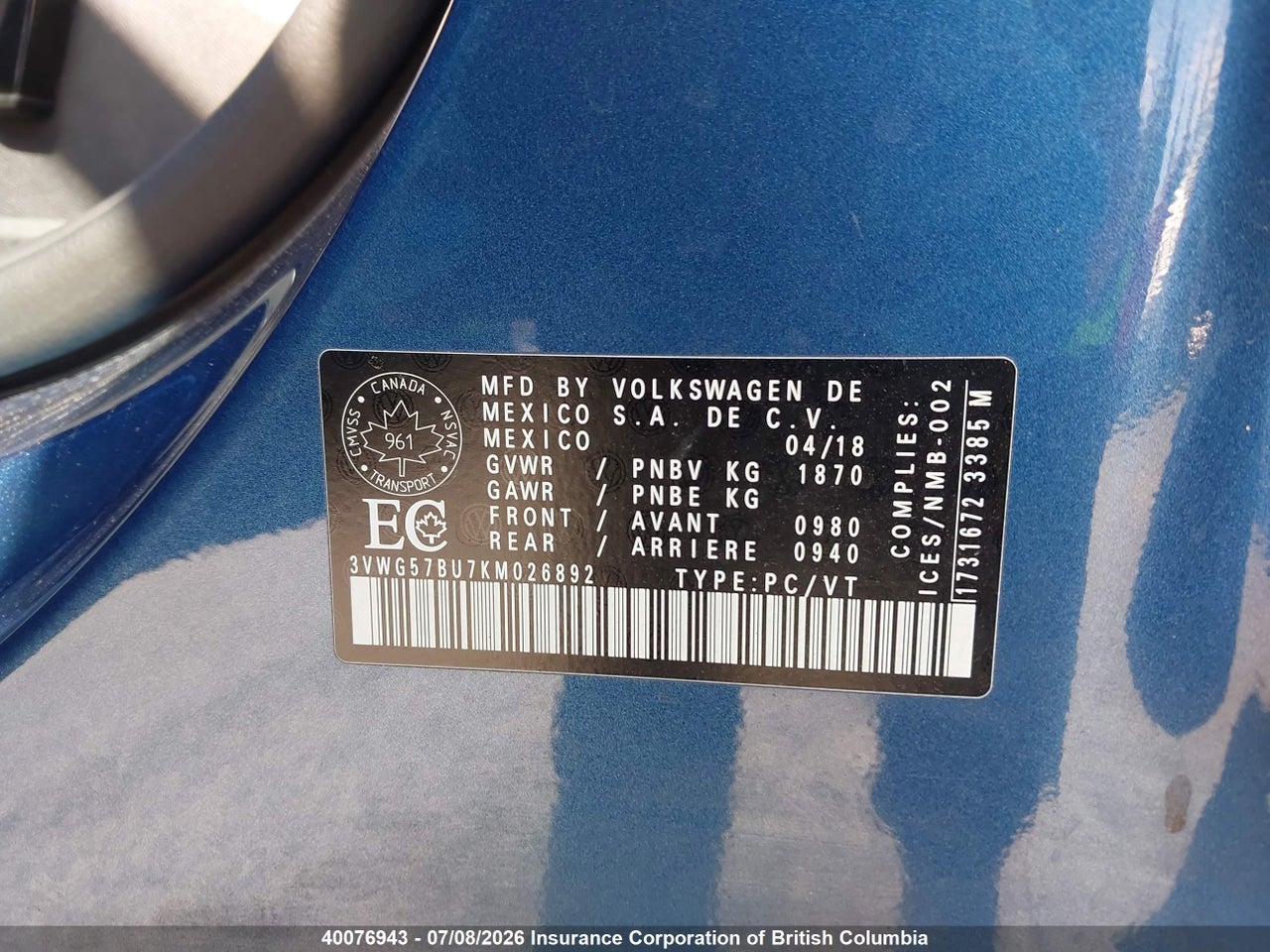 2019 VOLKSWAGEN JETTA 1.4 TSI EXECLINE thumbnail 10