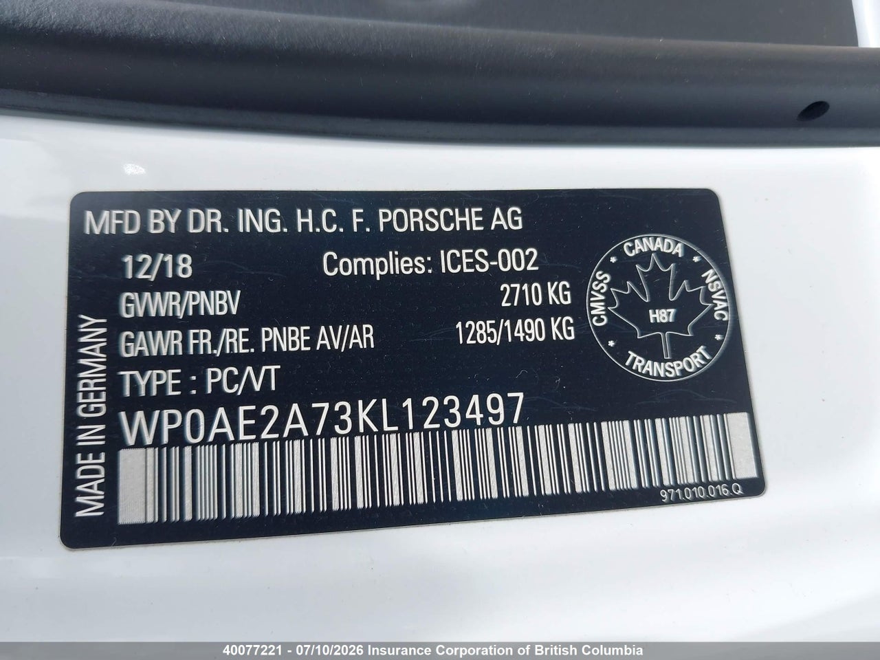 2019 PORSCHE PANAMERA 4 E-HYBRID thumbnail 10