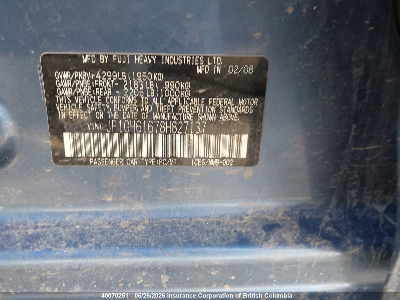 2008 SUBARU IMPREZA 2.5I thumbnail 10