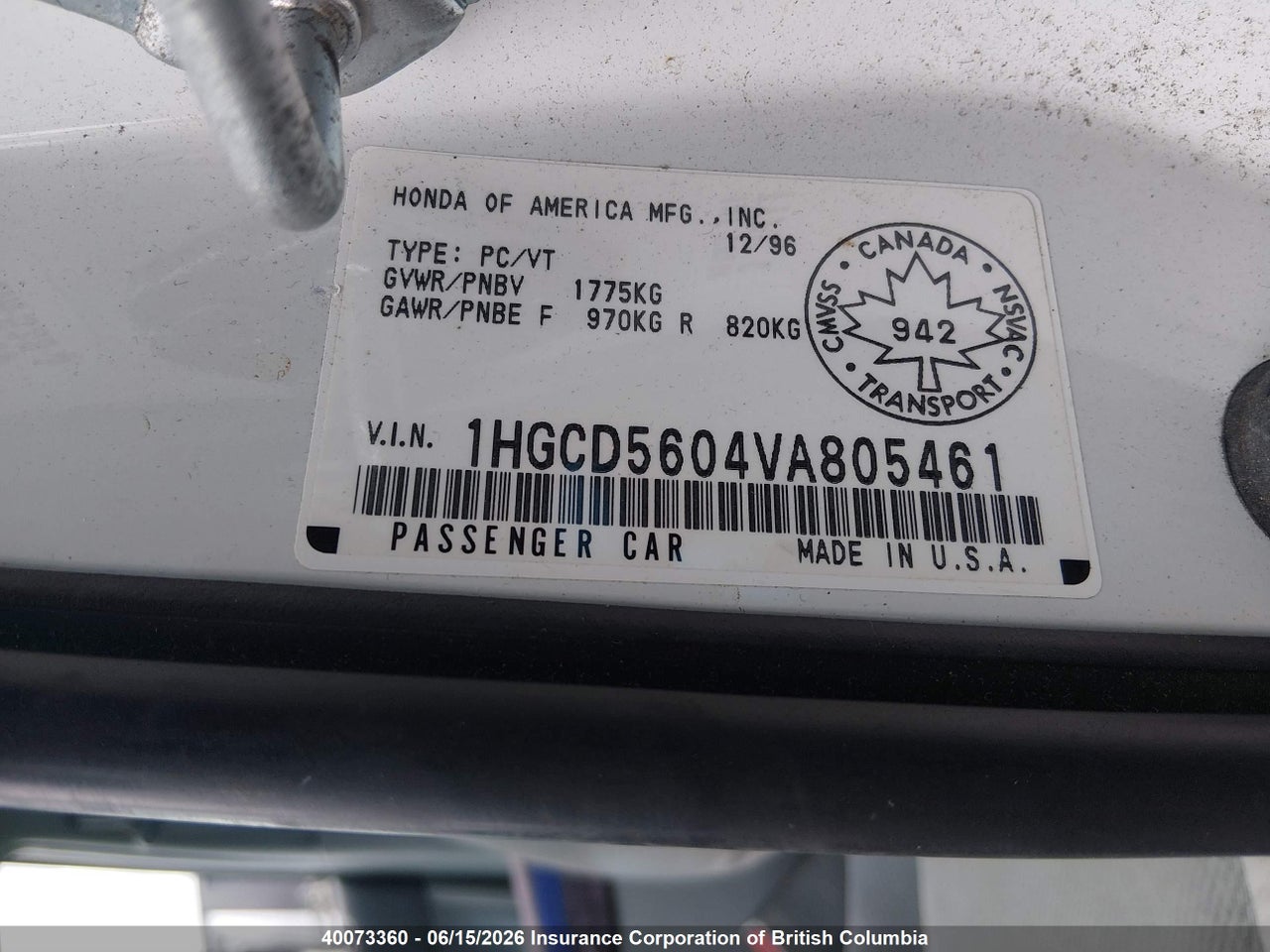 1997 HONDA ACCORD SE thumbnail 10