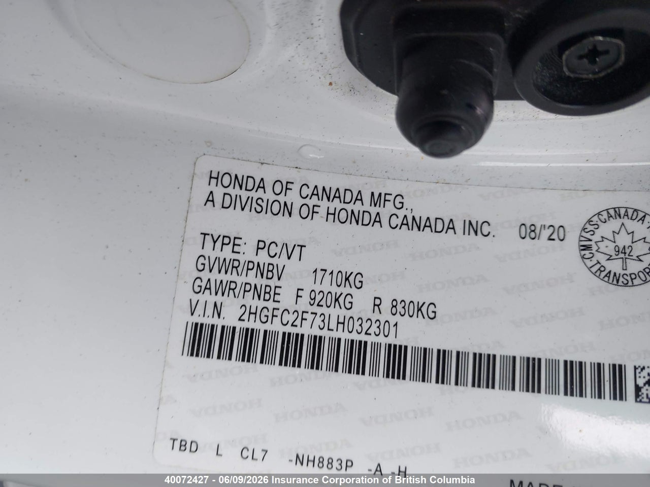 2020 HONDA CIVIC EX thumbnail 10