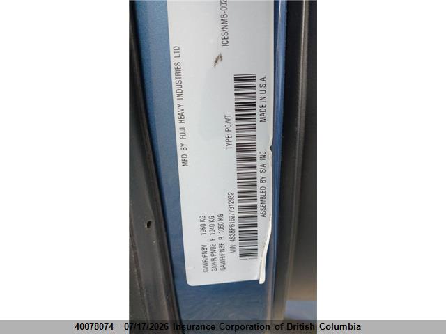 2007 SUBARU LEGACY 2.5I thumbnail 6