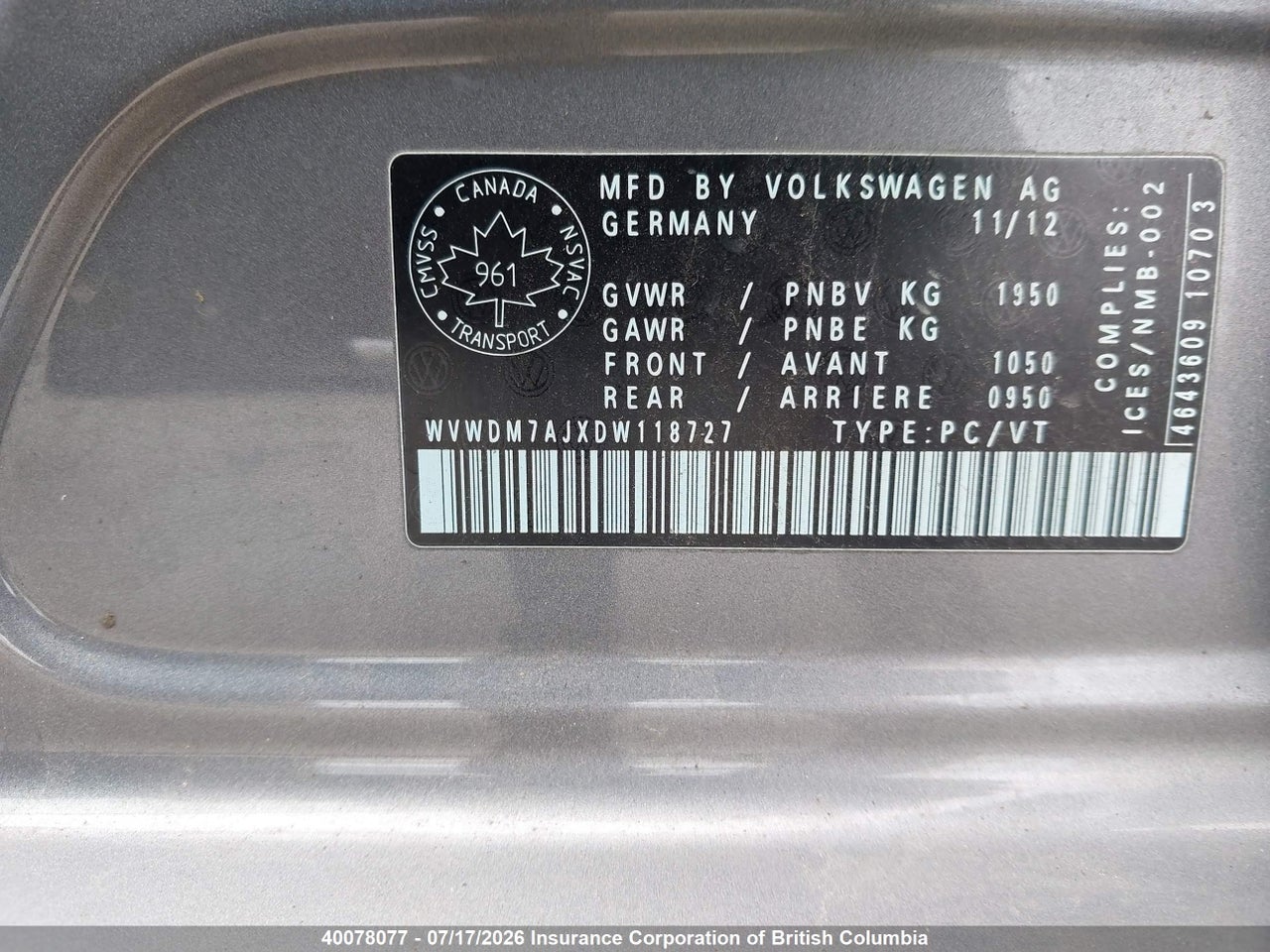 2013 VOLKSWAGEN GOLF thumbnail 10
