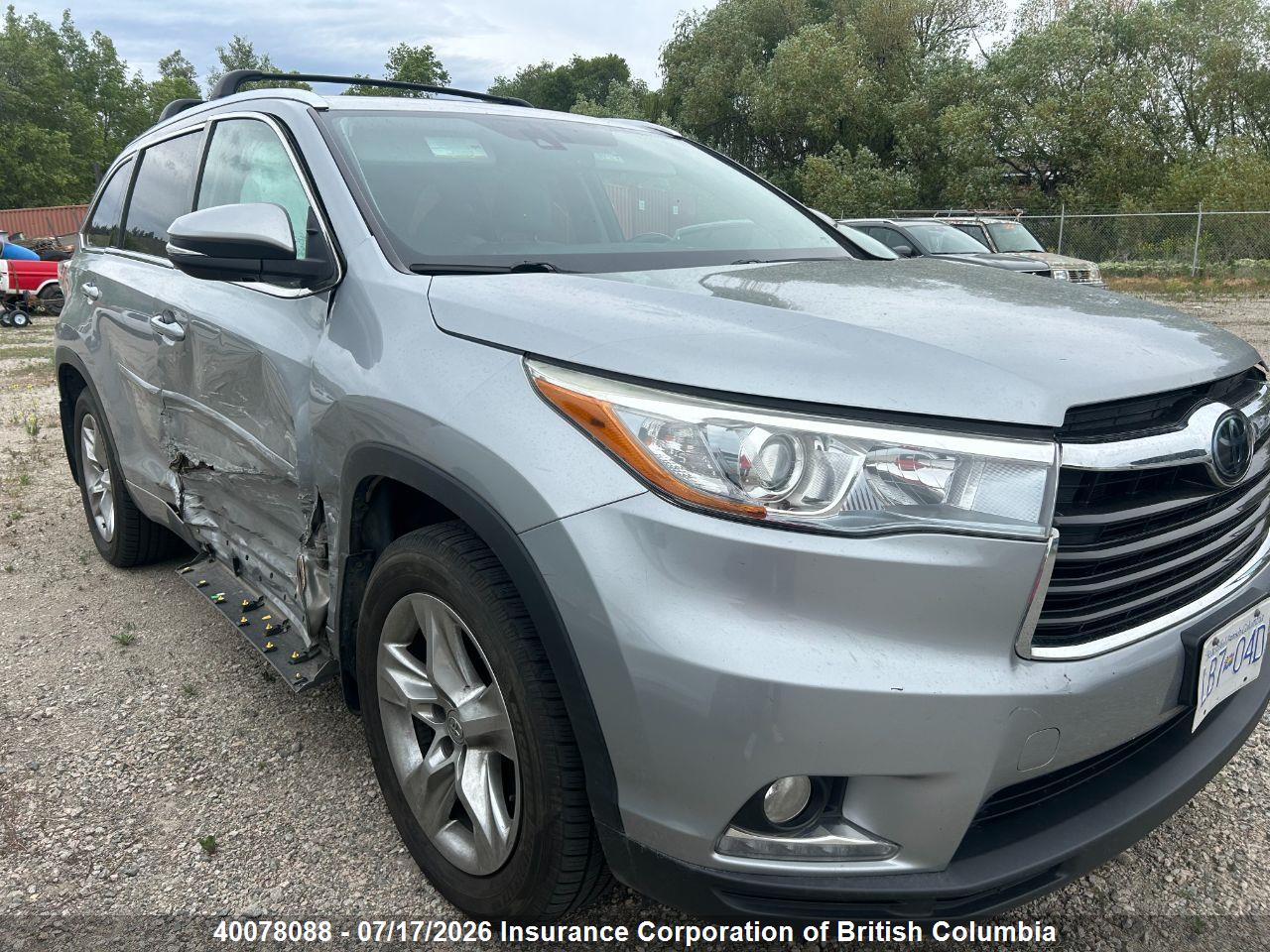 2015 TOYOTA HIGHLANDER LIMITED/LTD PLATINUM thumbnail 2