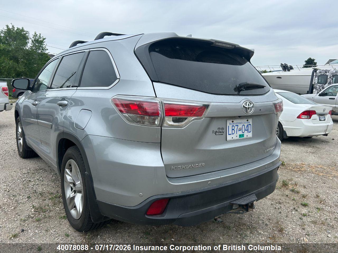2015 TOYOTA HIGHLANDER LIMITED/LTD PLATINUM thumbnail 4