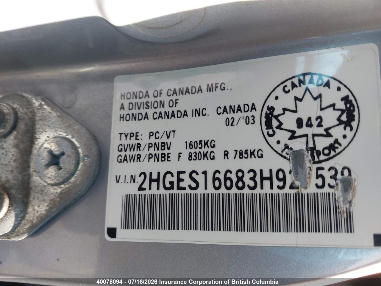 2003 HONDA CIVIC thumbnail 10