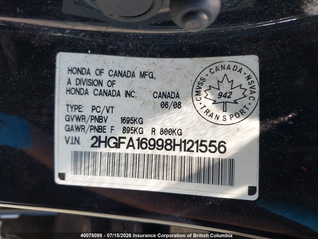 2008 HONDA CIVIC thumbnail 10