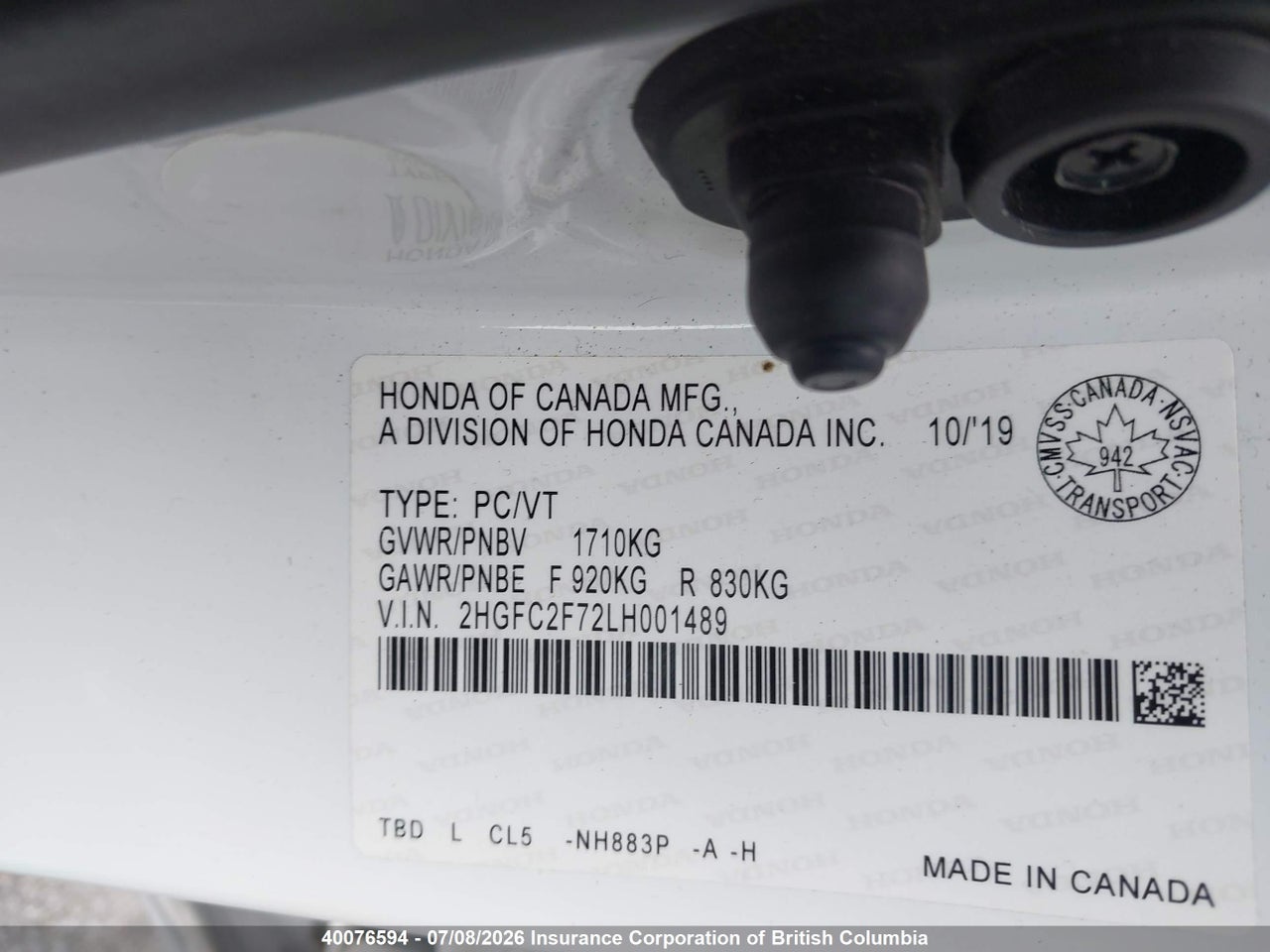 2020 HONDA CIVIC EX thumbnail 10