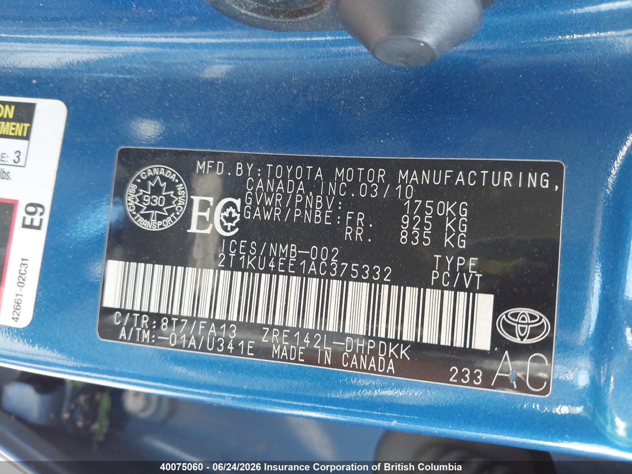2010 TOYOTA COROLLA MATRIX thumbnail 10
