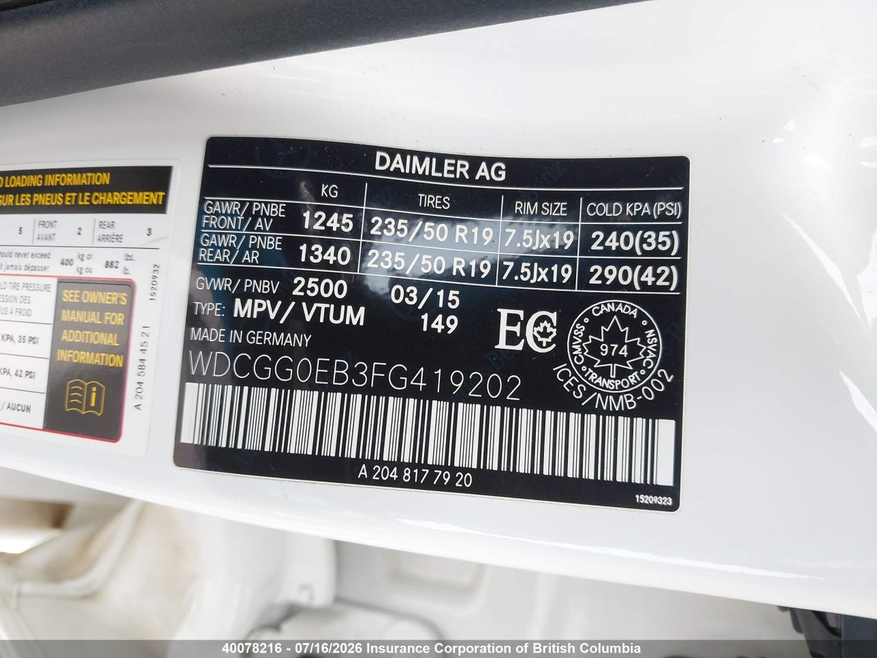 2015 MERCEDES BENZ GLK 250 BLUETEC thumbnail 10