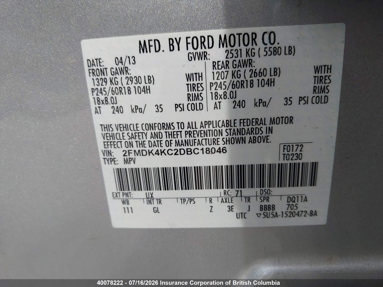 2013 FORD EDGE thumbnail 10