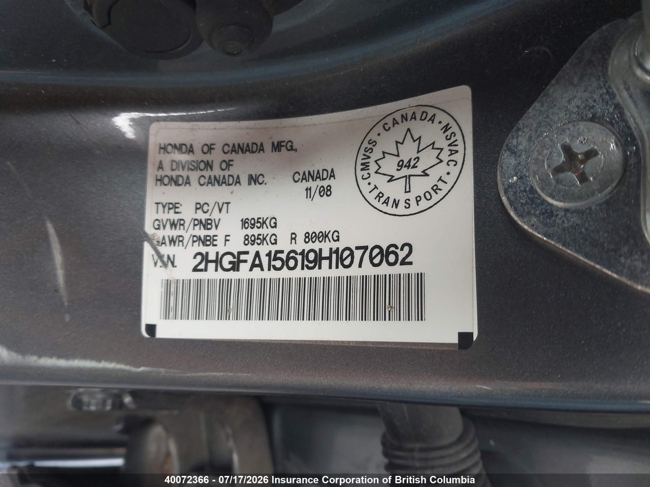 2009 HONDA CIVIC LX-S thumbnail 10
