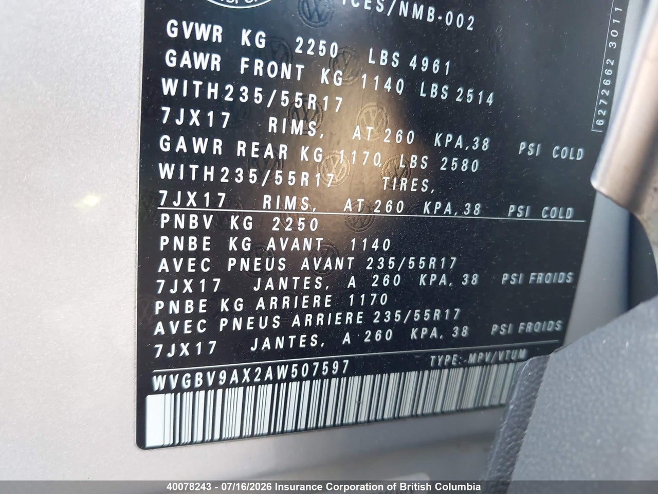 2010 VOLKSWAGEN TIGUAN thumbnail 10