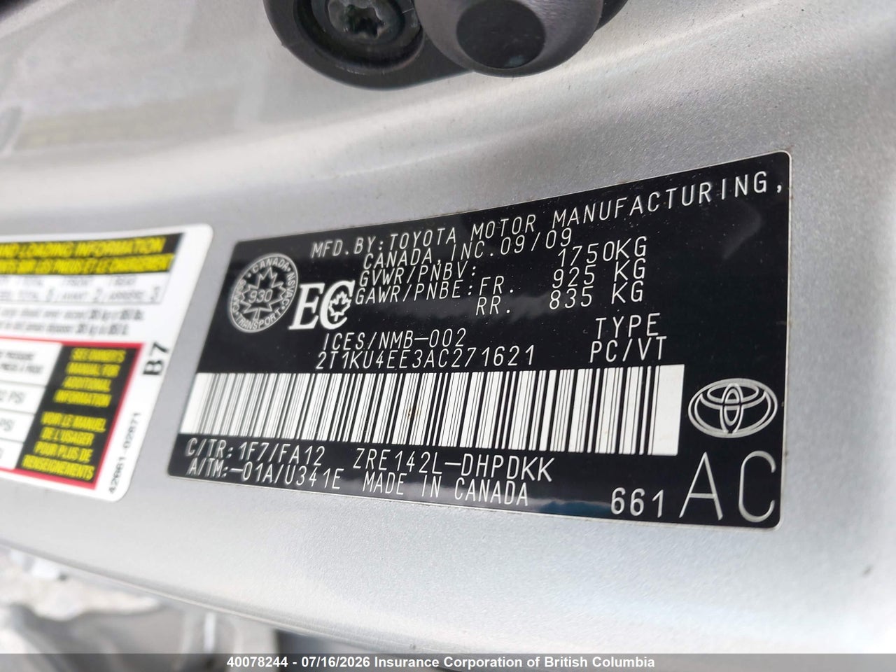 2010 TOYOTA COROLLA MATRIX thumbnail 10