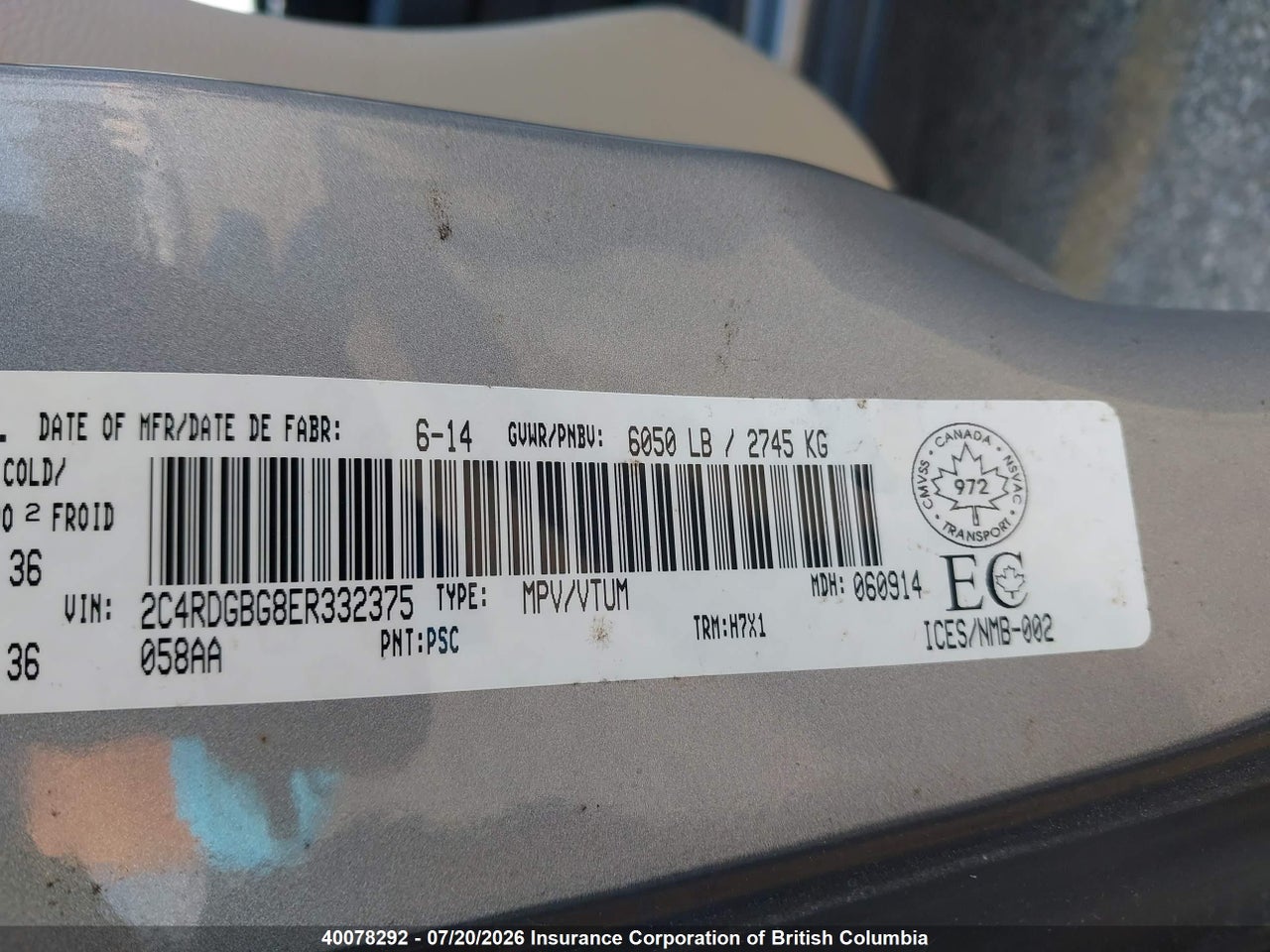 2014 DODGE GRAND CARAVAN SE thumbnail 10