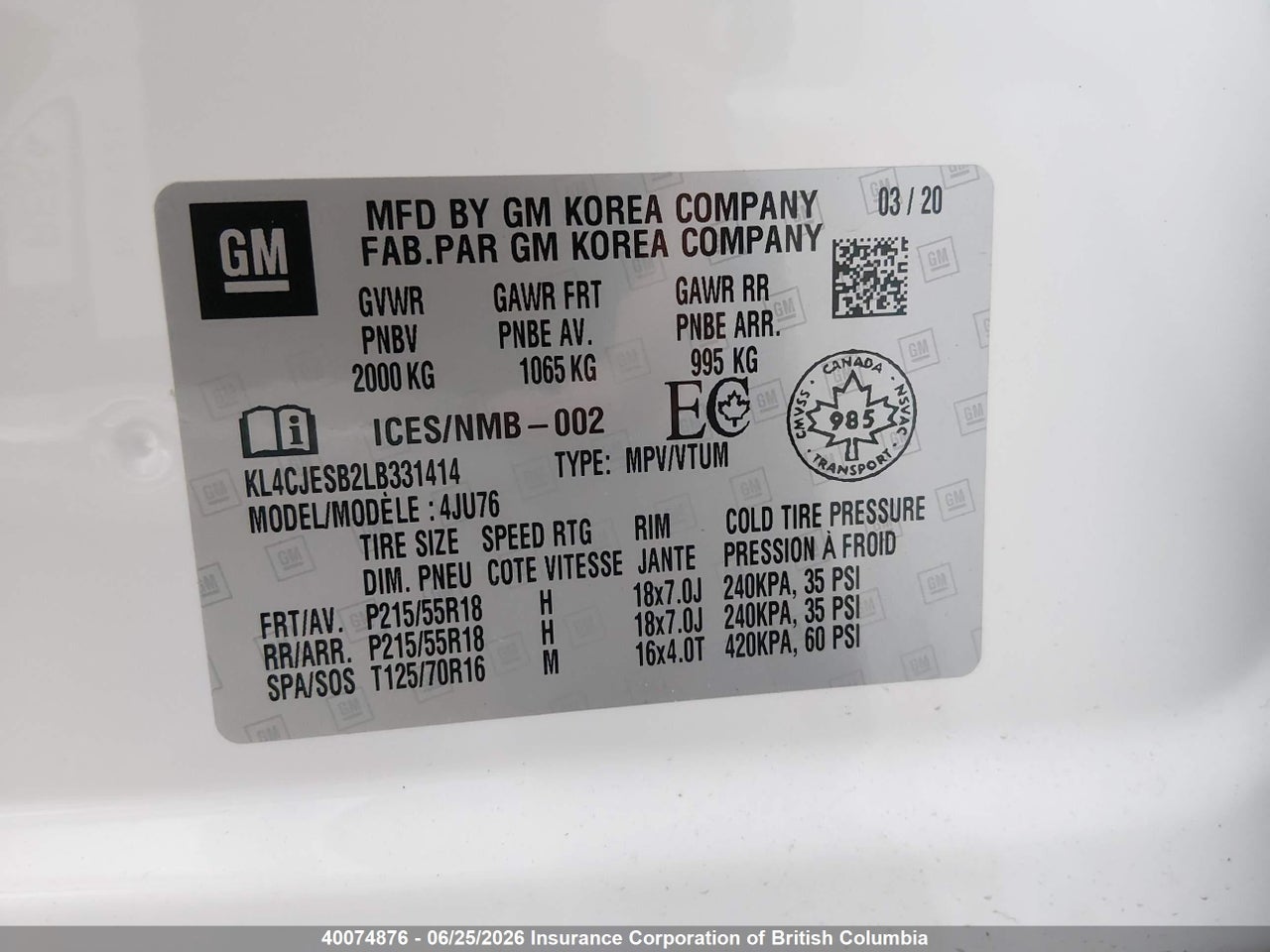 2020 BUICK ENCORE PREFERRED thumbnail 10