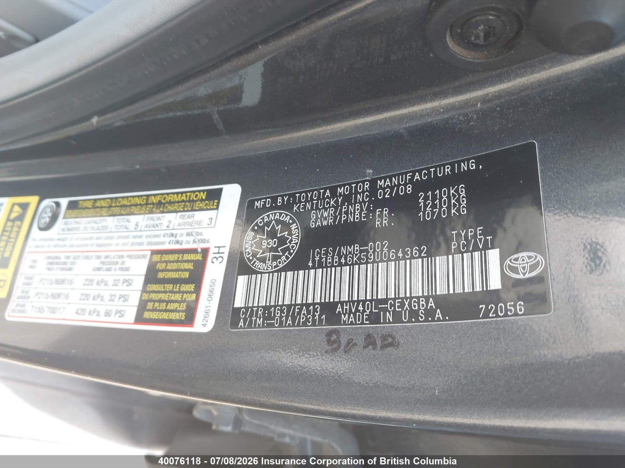 2009 TOYOTA CAMRY HYBRID thumbnail 10