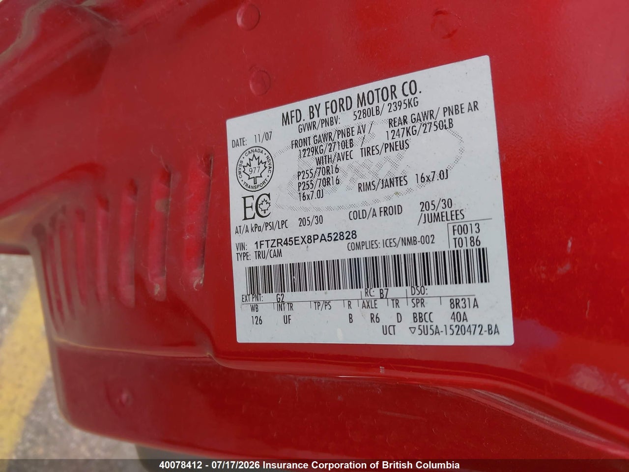 2008 FORD RANGER SUPER CAB thumbnail 10