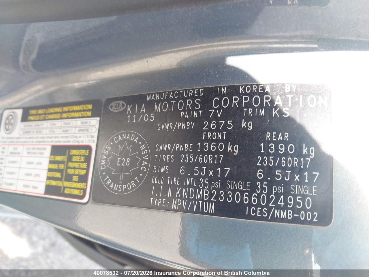 2006 KIA SEDONA EX/LX thumbnail 10