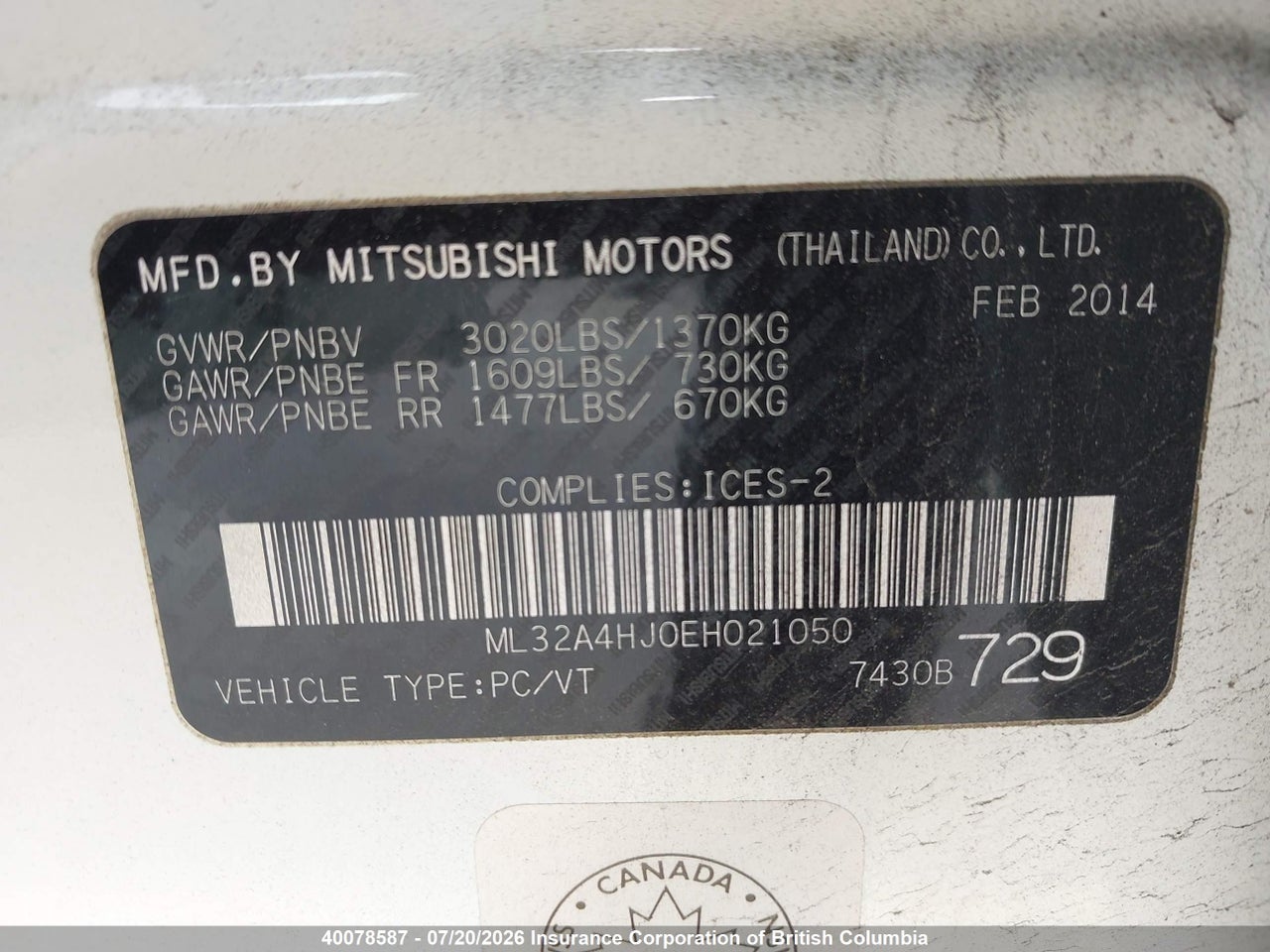 2014 MITSUBISHI MIRAGE ES thumbnail 10